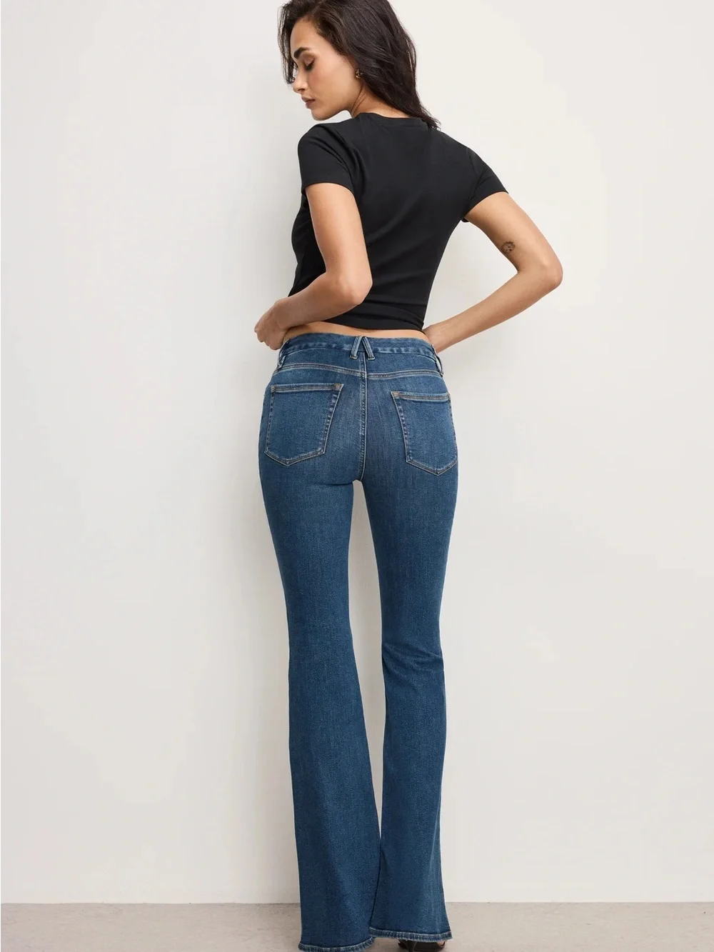 Good American Good Legs Flare Jeans - Dark Blue Blue004